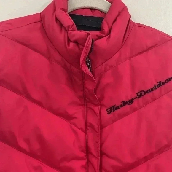 [S/M]Harley  Davidson Cropped Red Puffer Jacket - Picture 4 of 9